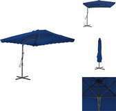 vidaXL Elegantie Parasol - Blauw - 250x250x230 cm - UV-beschermend polyester - Parasol