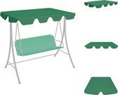 vidaXL Auvent pour banc balançoire - Vert - 188/168 x 110/145 cm - Hydrofuge - Revêtement PVC - Tente de fête