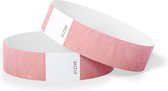 1000 stuks Polsbandjes Tyvek - 25 mm - festival bandjes - corona polsbandje - pastel roze