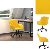 vidaXL Draaibare kantoorstoel - Fluweel - Geel - 56 x 61 x (78 - 86) cm - Metalen frame - Bureaustoel
