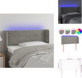 vidaXL hoofdbord - 83 x 16 x 78/88 cm - LED-verlichting - Lichtgrijs - Bedonderdeel