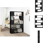 vidaXL Boekenkast Klassiek - 100 x 24 x 155 cm - Zwart - Kast