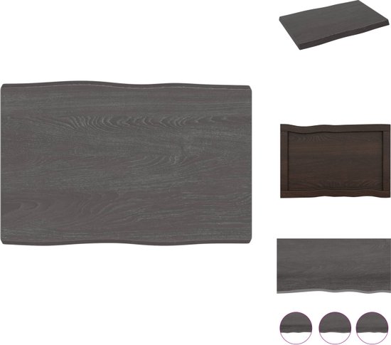 vidaXL Tafelblad 200x40x(2-6) cm behandeld eikenhout donkerbruin, plank, houten tafel, tafelblad hout, houten tafelblad, eiken tafelblad