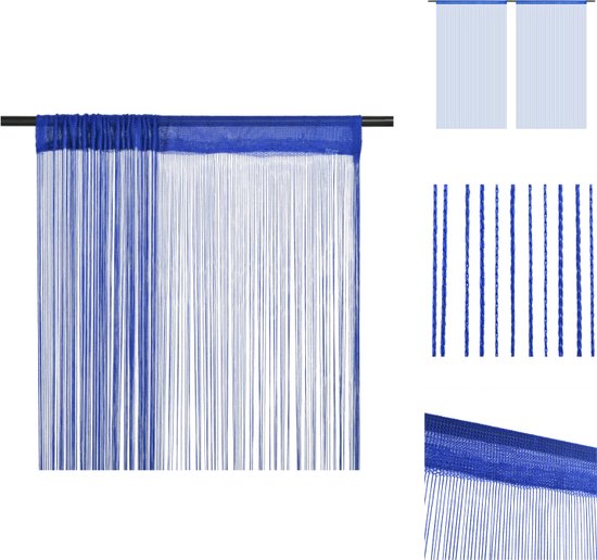 vidaXL Vliegengordijn - Polyester - 100 x 250 cm - Blauw - Gordijn