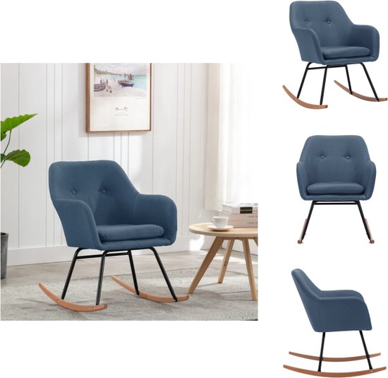 vidaXL Chaise à bascule Moderne - Chaise - 60 x 71 x 79 cm - Blauw - Chaise à bascule