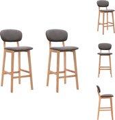 vidaXL Barstoelen Set - Lichtgrijs - Stof en Beukenhout - 45 x 47 x 92 cm - Comfortabel zitten - Voetensteun - Montage vereist - Draagvermogen 110 kg - Barkruk