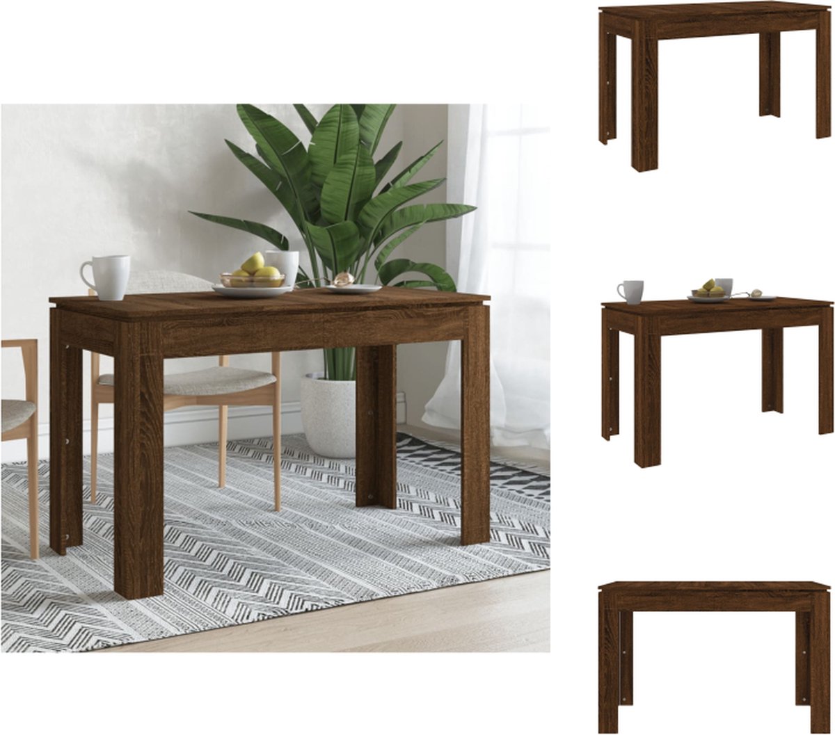 Eettafel 120x60x76 cm bewerkt hout bruin eikenkleur