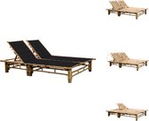 vidaXL Chaise longue Bamboe - Mobilier de jardin - 200x130 cm - Dossier réglable - Chaise longue