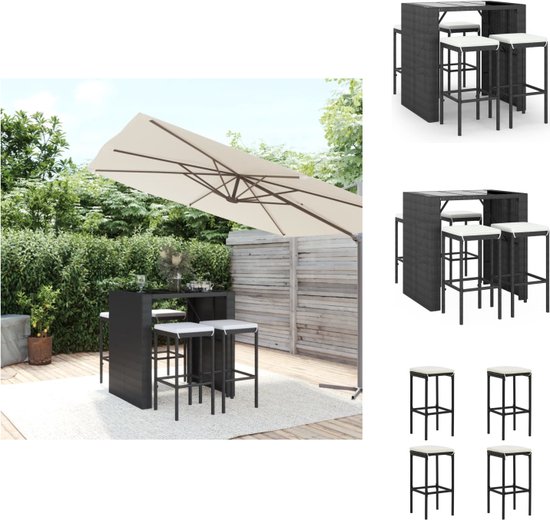 HOMCOM Bartafel met barkrukset, 5-delige eetgroep, keukentafel, bistrotafel met 4 stoelen, bartafelset voor keuken, woonkamer, staal, donkergrijs, 120 x 60 x 91 cm