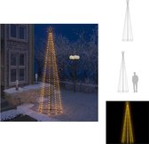 vidaXL Sapin de Noël en forme de cône - Warmwit - 100 x 360 cm - Résistant à l'eau - 400 LED - Sapin de Noël décoratif