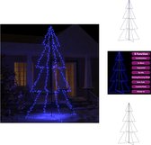 vidaXL Sapin de Noël en forme de cône - Siècle des Lumières 360 ​​LED - 8 effets lumineux - 143 x 250 cm - Blauw - Sapin de Noël décoratif