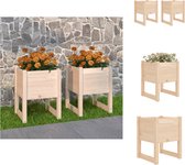 vidaXL Plantenbakken - Grenenhout 40x40x52.5cm - Decoratieve bloemenbakken (set van 2) - Bloempot