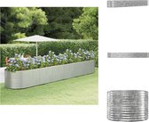 vidaXL Ovale plantenbak - Staal - 554 x 100 x 68 cm - Zilver - Bloempot