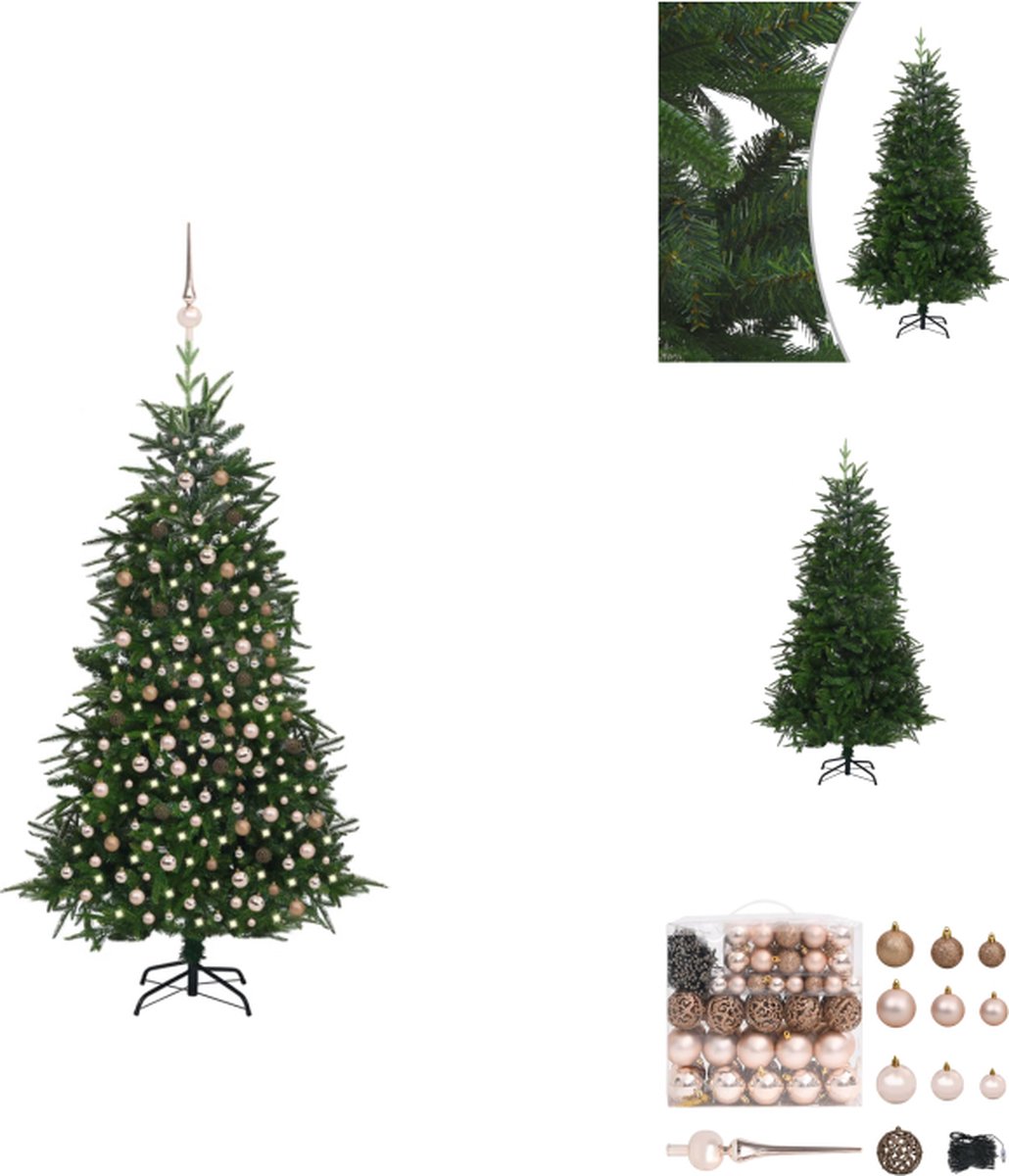 vidaXL Kerstboom Deluxe - 240 cm - Groen - PVC - PE - met LED-verlichting - Decoratieve kerstboom