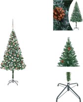 vidaXL Kunstkerstboom Deluxe - 180 cm - Met LED-verlichting en Kerstballen - Roségoud - USB-aansluiting - Decoratieve kerstboom
