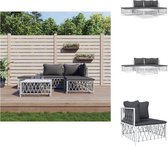 vidaXL Hoekbank Tuin - Wit - Geweven stof - 72 x 72 x 66 cm - Modulair ontwerp - Tuinset