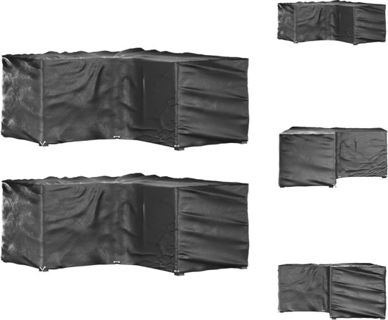 VidaXL Tuinmeubelhoezen L-vormig 215x215x70 cm Met 16 Oogjes