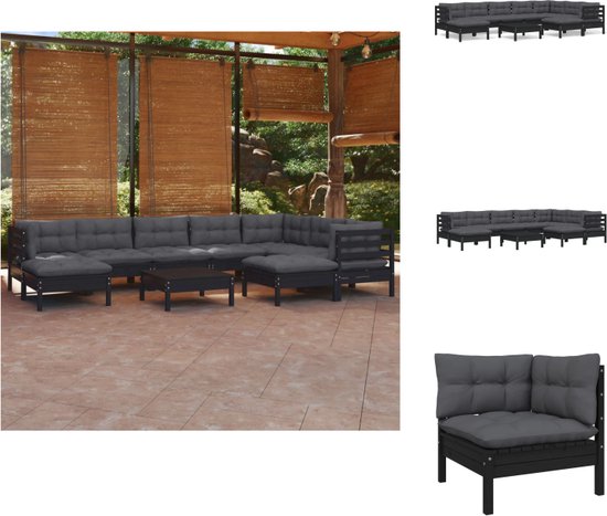 JACSOLID LOUNGE SET W NOOS, zwart, L