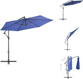 vidaXL Hangende Parasol - Blauw - 300 x 244 cm - UV-beschermend - Zwenkbaar - Parasol