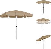 vidaXL Strandparasol - Polyester - 200 x 125 cm - Uv-bestendig - Taupe - Parasol