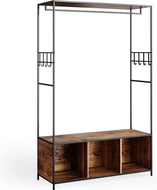 armoire en chêne rustique/noir, 119,5 x 189 cm