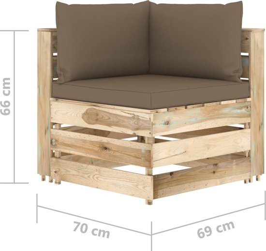Vidaxl palletkussen 60x60x12 cm stof grijs