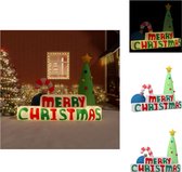 vidaXL Opblaasbare Kerstdecoratie - Merry Christmas - 230 x 105 x 197 cm - Meerkleurig - Decoratieve kerstboom
