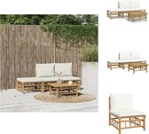 vidaXL Bamboe Tuinset - Elegant - Loungeset 55x65x30 cm - Duurzaam materiaal - Tuinset