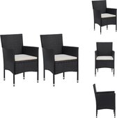 vidaXL Poly rattan stoelenset - zwart - 52 x 57 x 84 cm - weerbestendig - Tuinstoel