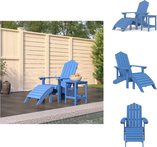 VIDAXL - Sedie Da Giardino Con Tavolo Adirondack In Hdpe Blu Acqua - ePRICE