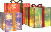 vidaXL - Kerstfiguur - cadeaudoos - 3 - st - verlicht - 64 - warmwitte - LED's