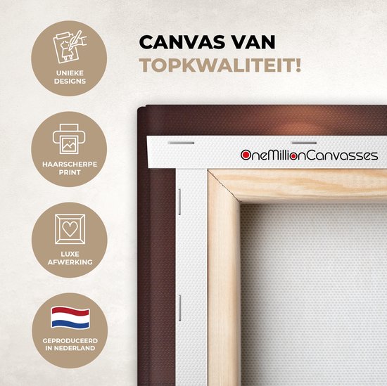 Une cheminée dans un salon 160x120 cm - Tirage photo sur toile (Décoration murale salon / chambre) XXL / Grand format!