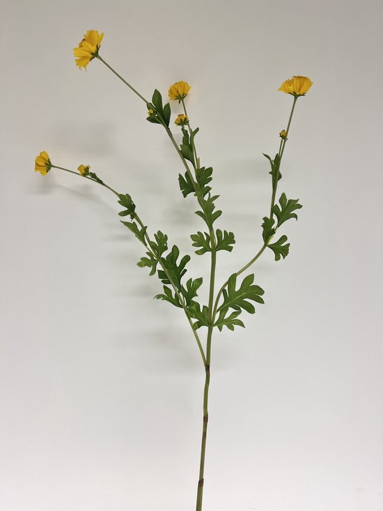 Zijden kunstbloem Chrysant | Geel | Lengte 63 centimeter