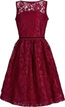 La V Elegante kant jurk met mouwloze Rood 164
