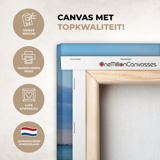 Tableau toile plage et mer 140x90 - Accessoires de décoration de chambre - Peintures salon nature - Décoration murale chambre - Décoration murale cuisine - Toile murale intérieur - Décoration maison - Accessoires de maison