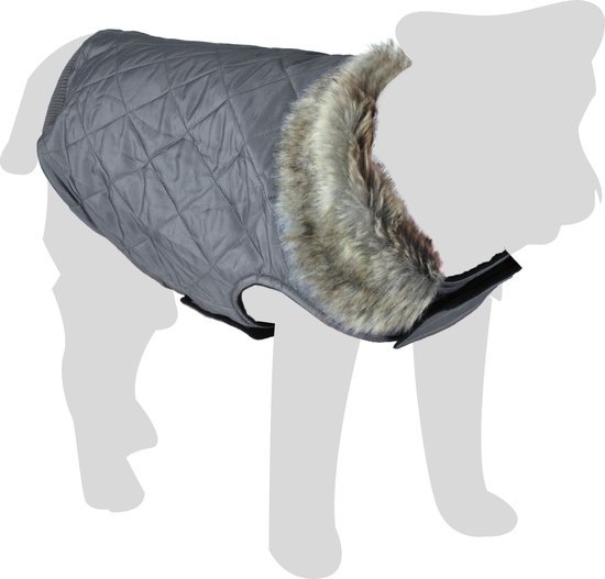 Flamingo - Honden Winterjas Elia - Grijs - 64 - 70 cm x 50 cm