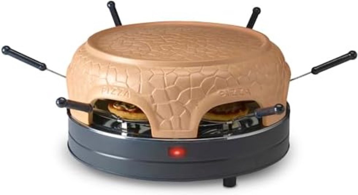 Pizzarette Pizarette 6 Personen Pizarette Gourmet voor 6 personen Pizza Dome 1000 Watt voorbereiding in 5-7 minuten met accessoires 6 7 kg