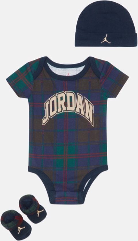 Jordan Bébé Gift Gift Set (6-12 mois) Bleu foncé - Barboteuse/Chapeau/ Chaussettes