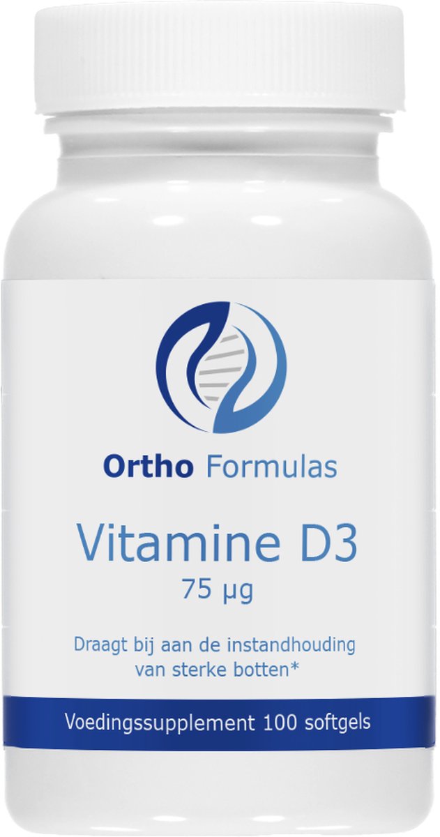 Goedkoopste Vitamine D3 - 75 mcg - 100 softgels - stevige botten - goed gebit - opname calcium - goed voor spieren - immuunsysteem
