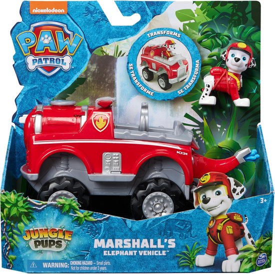 PAW Patrol Jungle Pups - Marshall’s Olifant-voertuig - speelgoedauto met speelfiguur