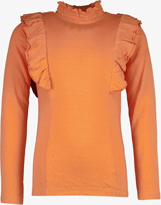 TwoDay meisjes shirt met ruches oranje - Maat 158/164