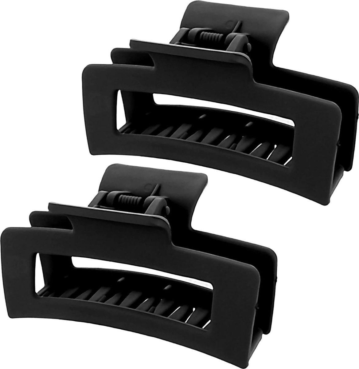 2 stuks vierkante haarclips 9 cm mat en antislip modieus sterk haaraccessoires voor dames en meisjes dik en dun haar (2 zwart)