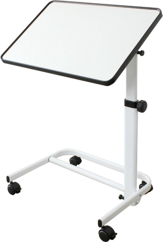 EXSELTMAN Mobiel stabureau, bedtafel met wieltjes, in hoogte