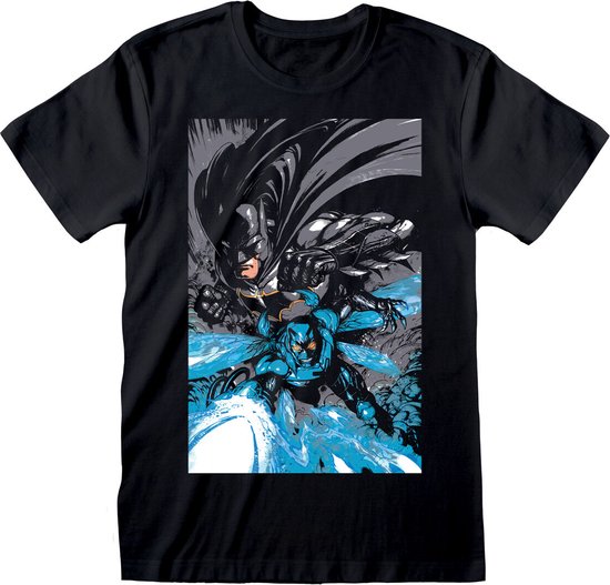 T-Shirt met Korte Mouwen Batman Team Up Zwart Uniseks - XXL