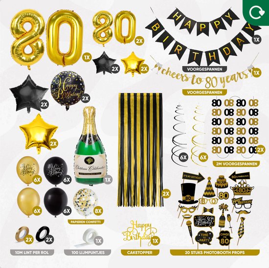 Fissaly® Décoration Anniversaire 90 Ans - Ballons - Anniversaire Homme &  Femme - Zwart