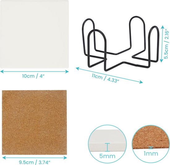 Belle Vous 7 Pak Blank Canvas – 40 x 40 cm – Voorgerekt Canvas Paneel Borden – Geschikt Voor Acryl en OlieVerf, Ook Voor Schetsen en Tekenen