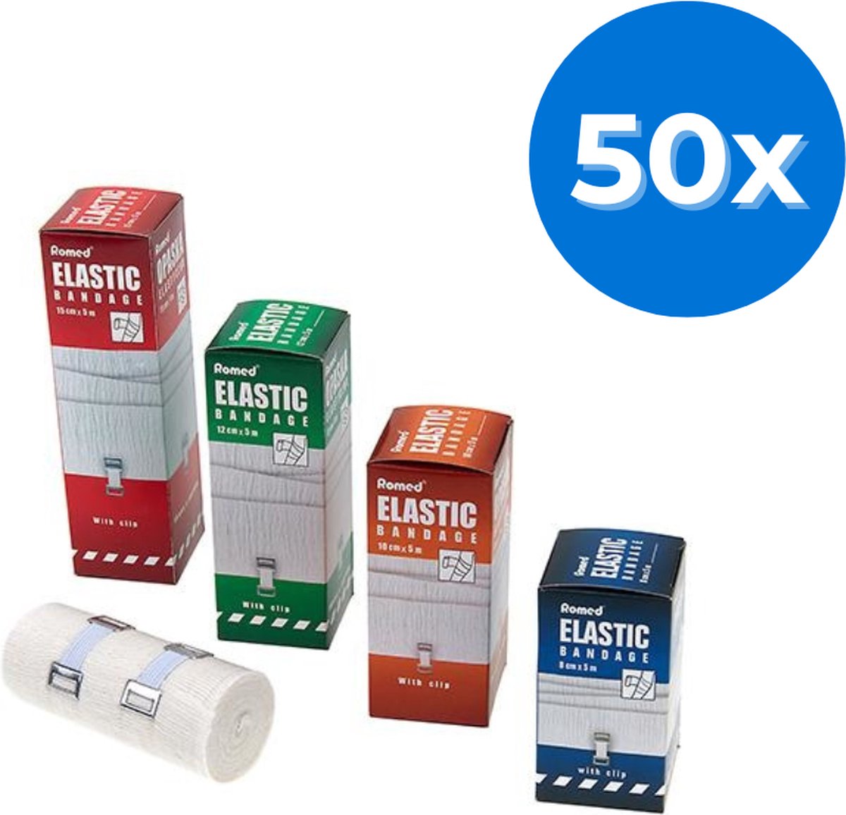 Goedkoopste Romed Elastisch Verband 10cm x 5m - 50 stuks 10cm x 5m - 50 stuks Romed