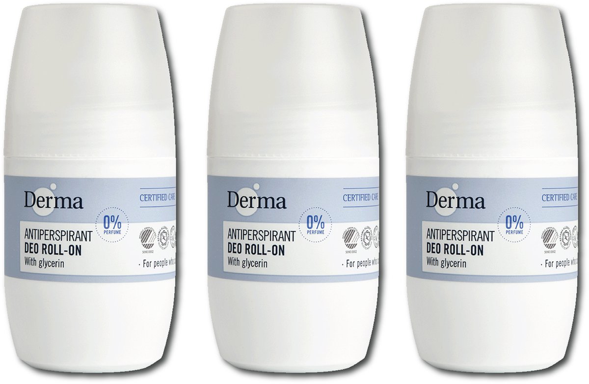 Derma Family deodorant roller- 3 x 50 ML - Parfumvrij