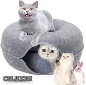 Celuxer™ Tunnel pour chat et panier pour chat en 1 – Jouet pour chat Tunnel de jeu Maison pour chat – Cat den Round Jouets pour chat - gris