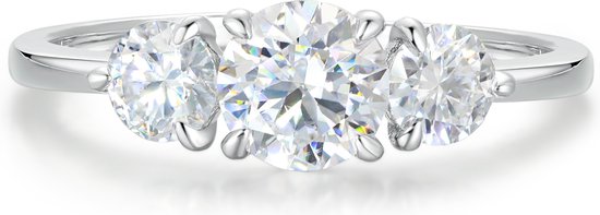 Aventine - 18k Witgouden Triple Moissanite Ring